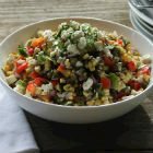 Charred Corn Poblano Salad With Feta
