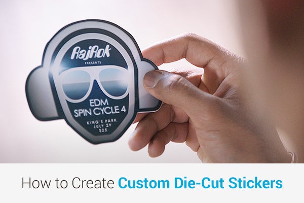 Person holding a die-cut single sticker