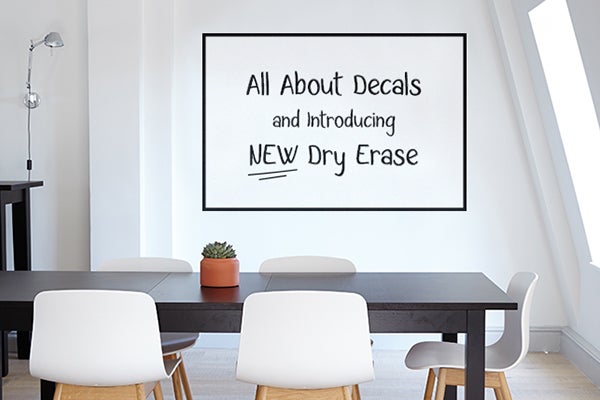 Dry erase decal in office