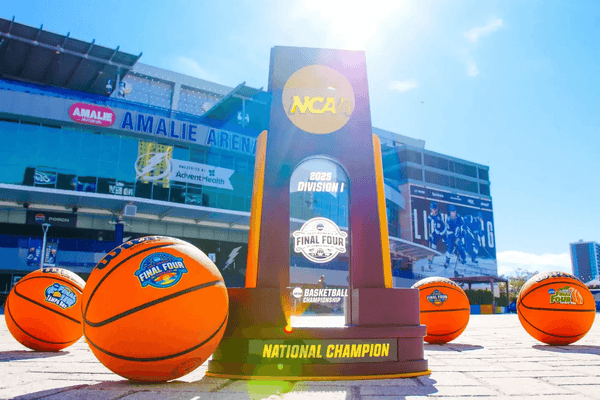 exterior of benchmark arena and basketballs