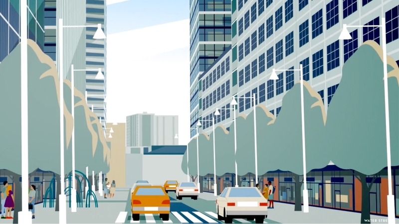 illustration of water street