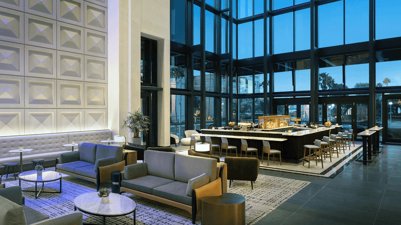 hotel lobby of the JW Marriott Tampa Water Street