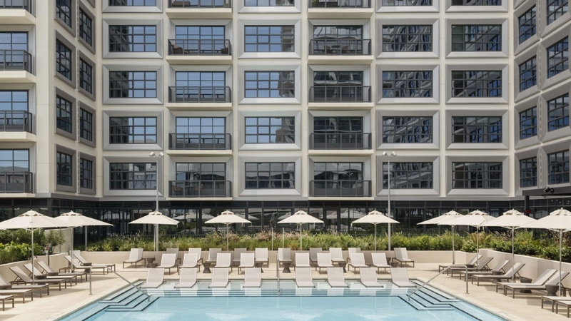 hotel pool of the ROOST Tampa