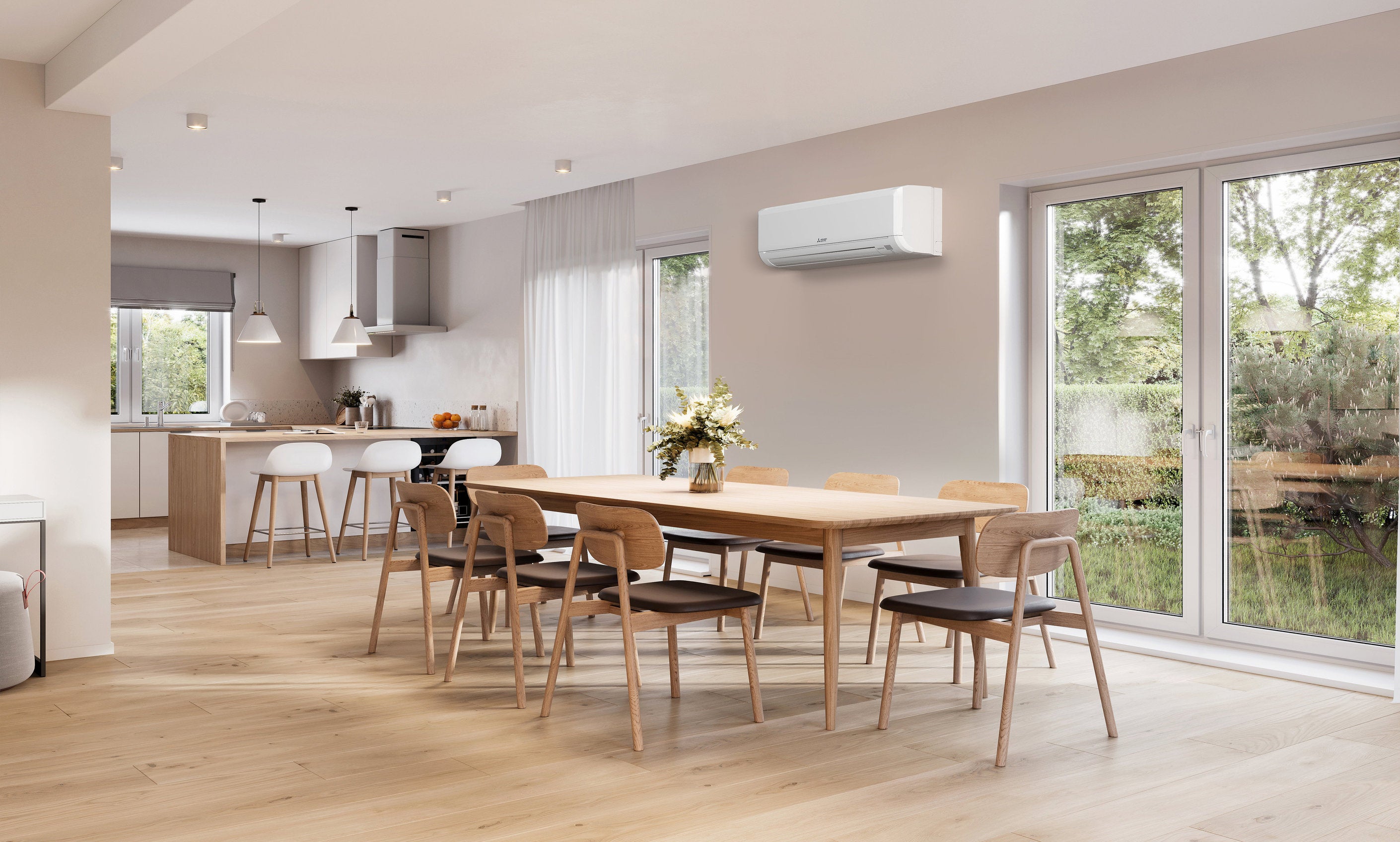 mini split in living area