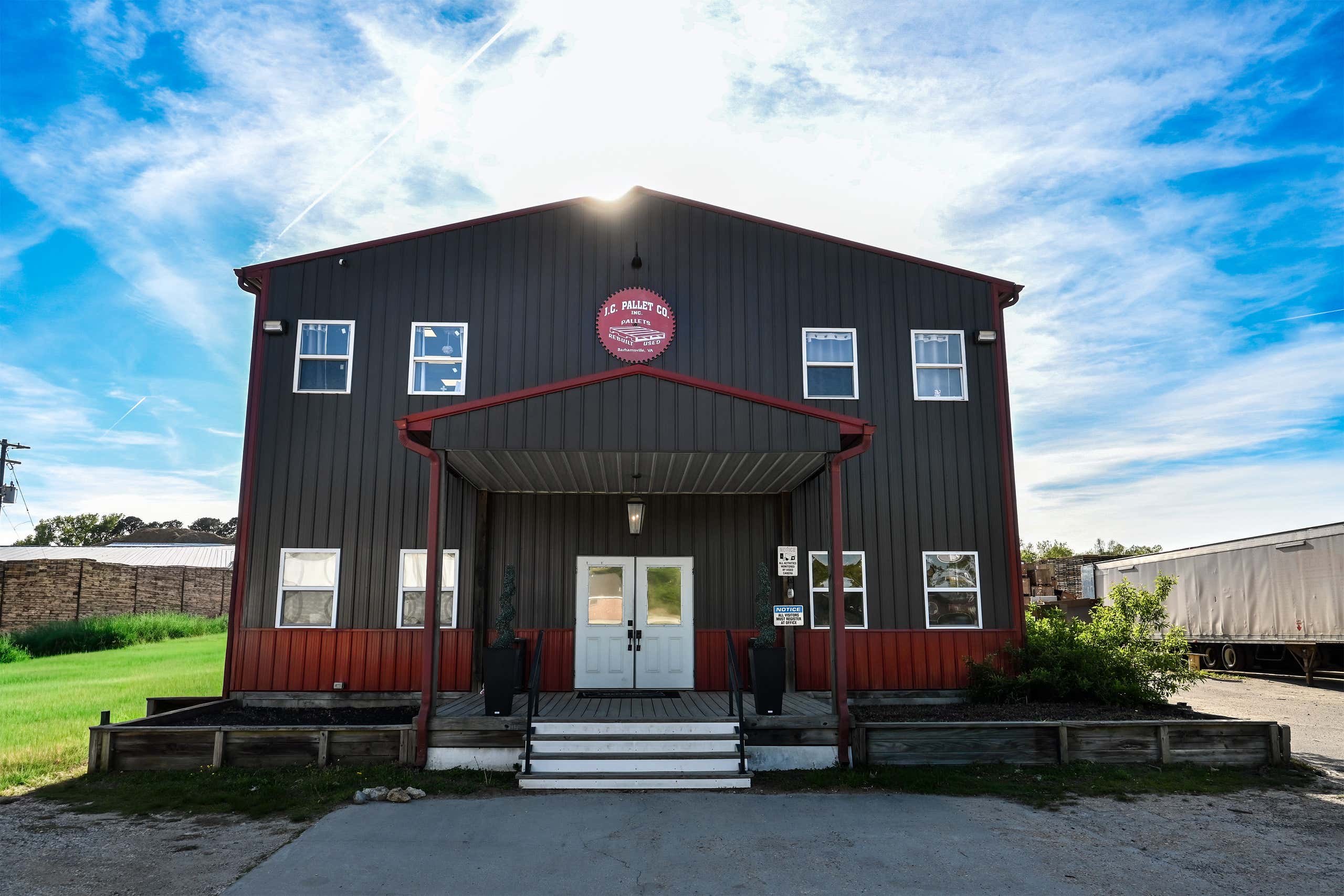 J.C. Pallet office front in Barhamsville, Virginia