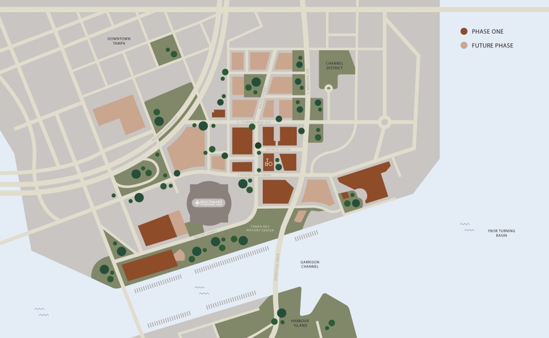 ariel illustration of water street neighborhood development plan