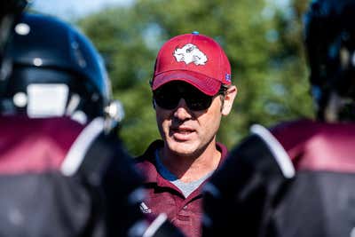 Coach Varty on the field