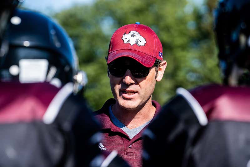 Coach Varty on the field