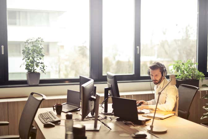 Man at a desk 