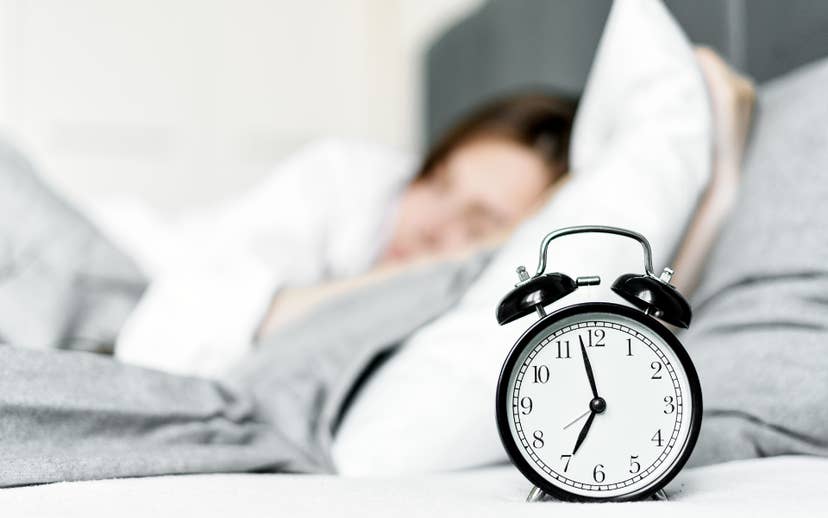 Alarm Clock in front of someone sleeping