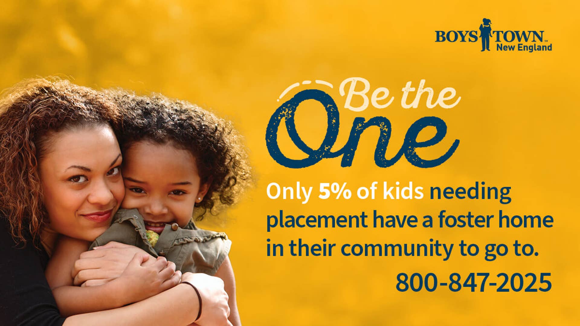 Foster Care, only 5% of kids have a foster home to go to