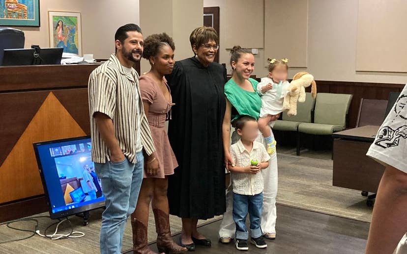 Breall with her new family