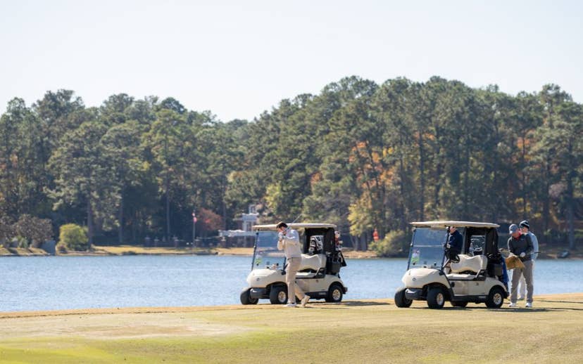 Golfers and Golf Carts on the Golf course