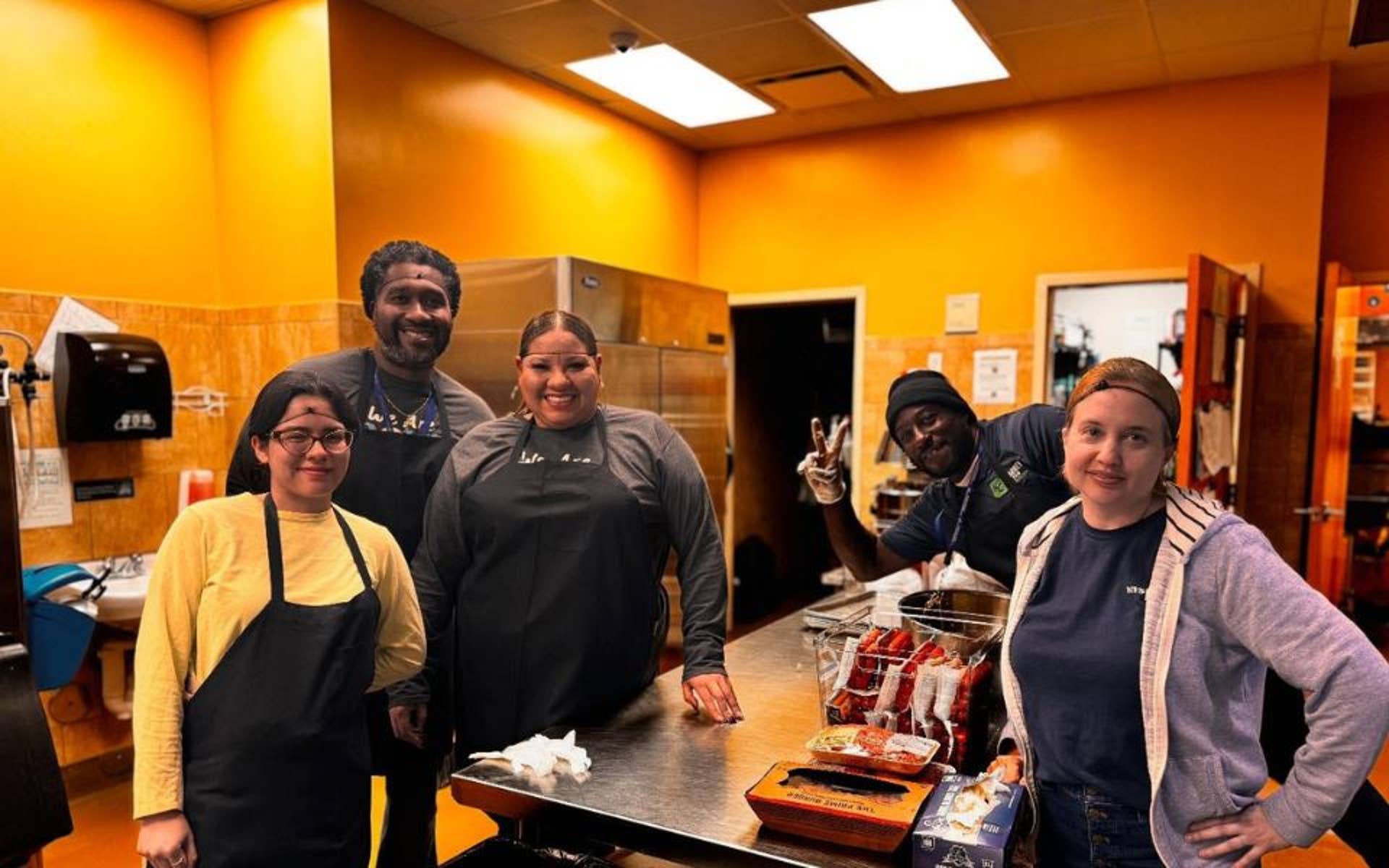 Employees Volunteering in Kitchen