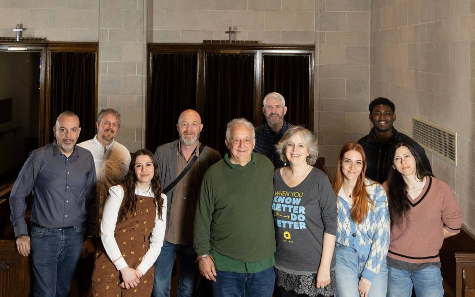 group of men and women visiting Boys Town campus from Italy