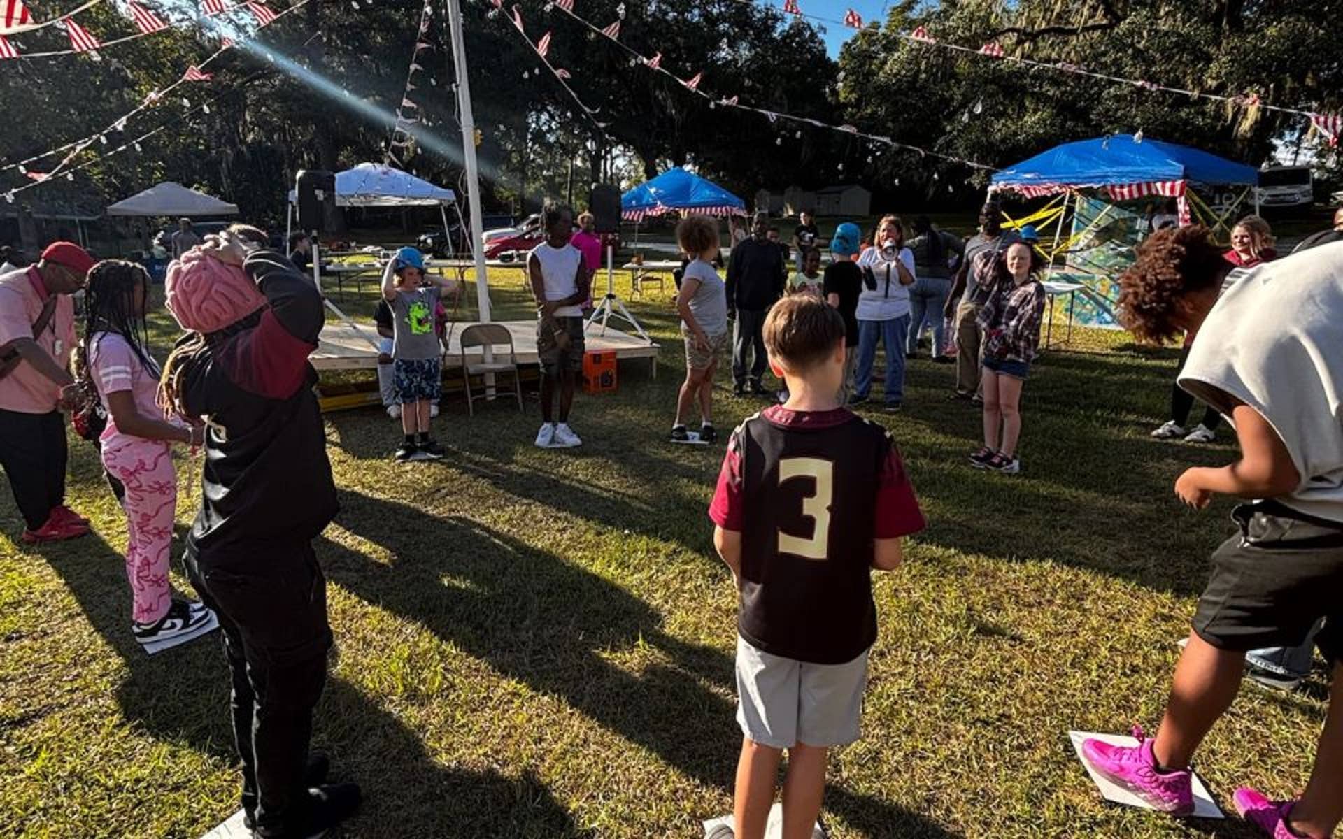 Youth playing games at Fall Festival