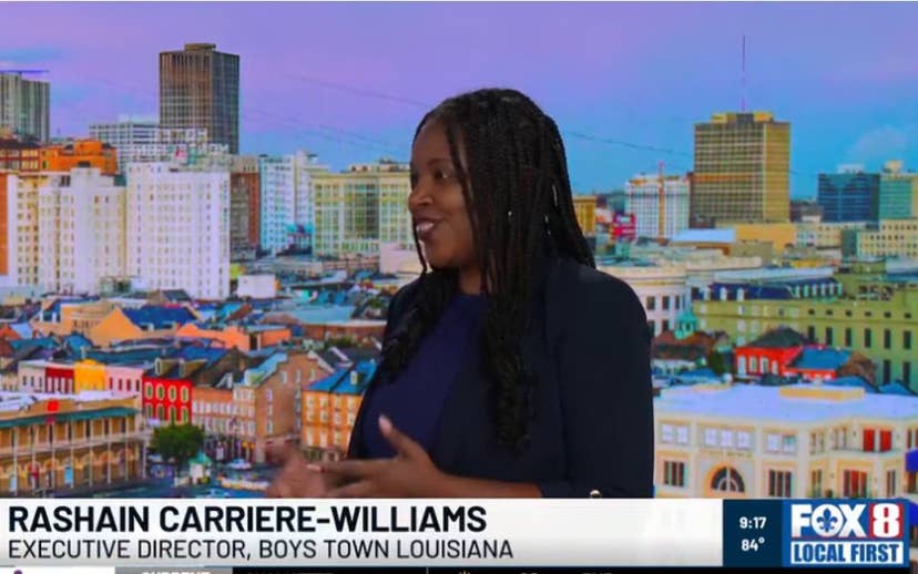 Executive Director Rashain Carriere Williams on Fox 8 News