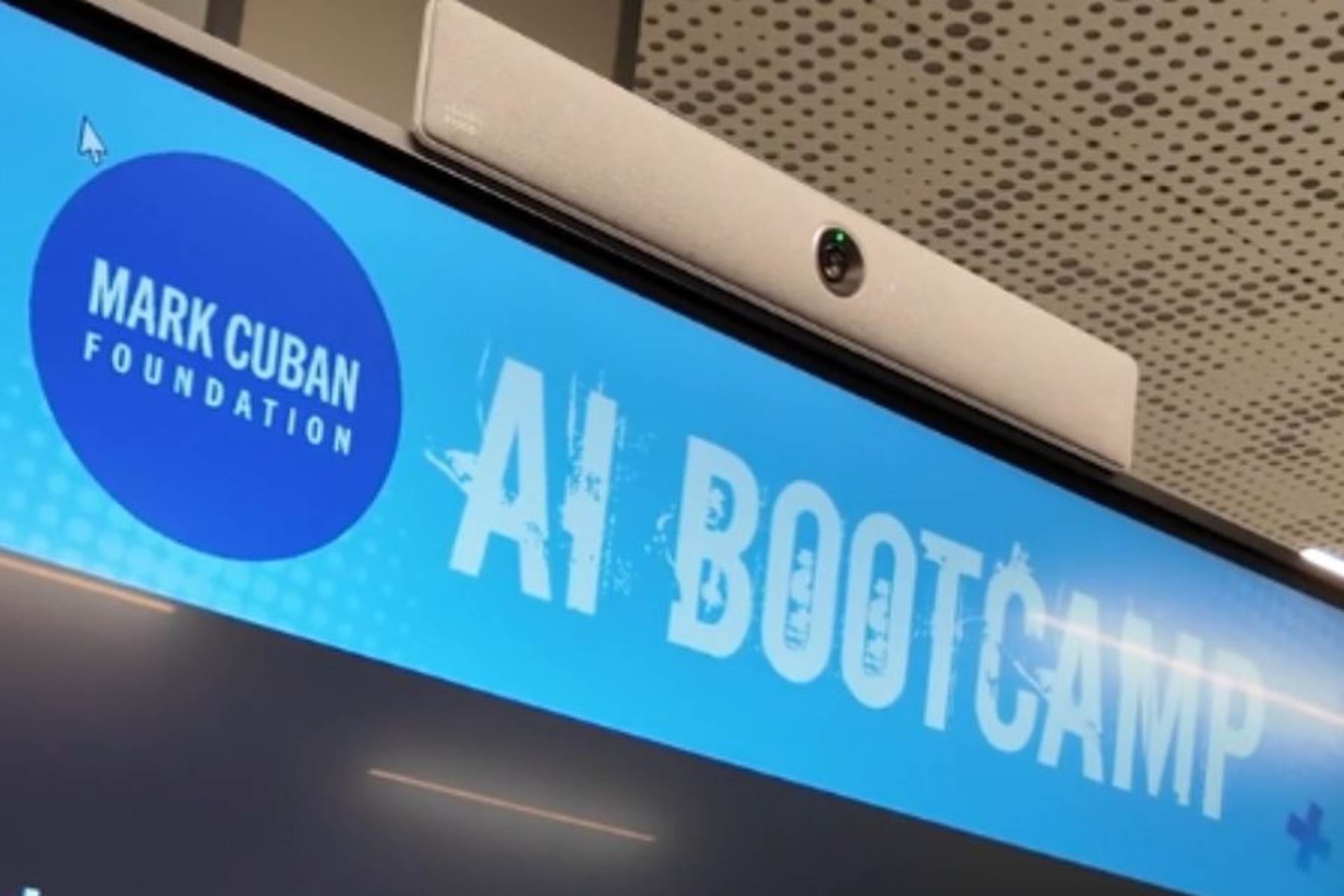 TV screen displaying the words AI Bootcamp