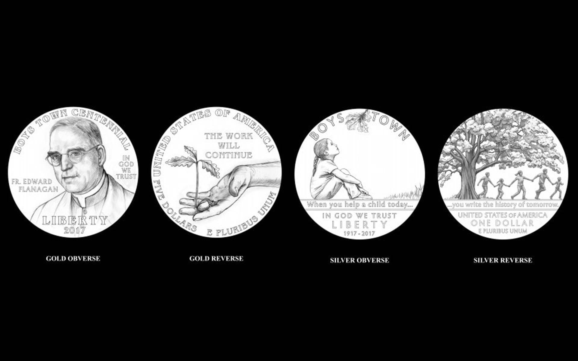 Sides of the commemorative coins