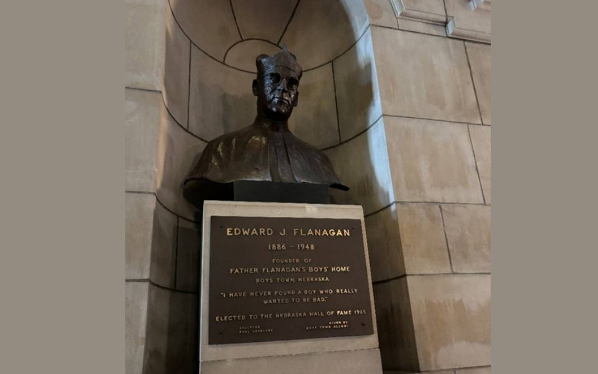 Bronze Statue of Father Flanagan in the Nebraska State Capital