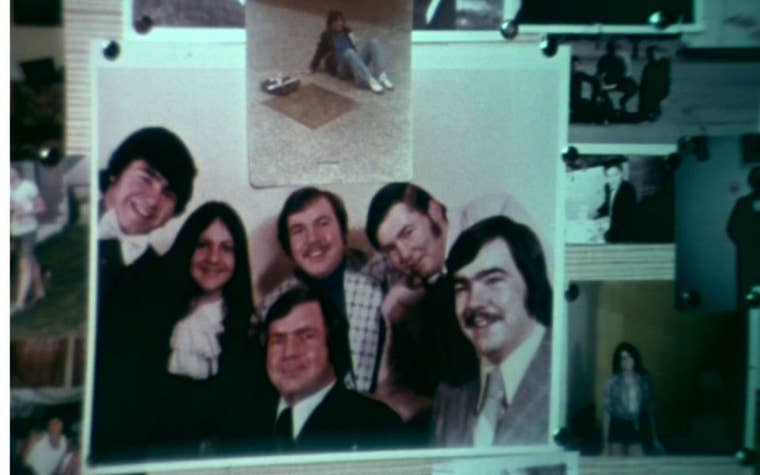 Old photo image of men and women 