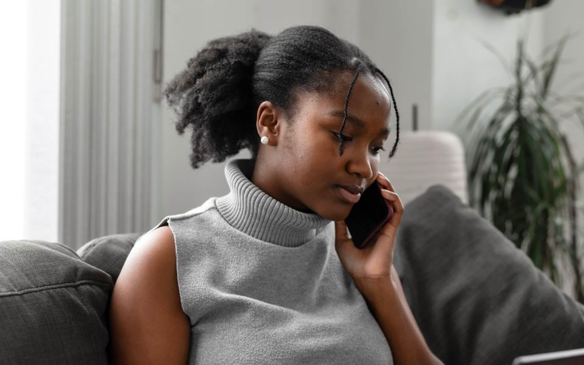 young teenage girl on the phone 