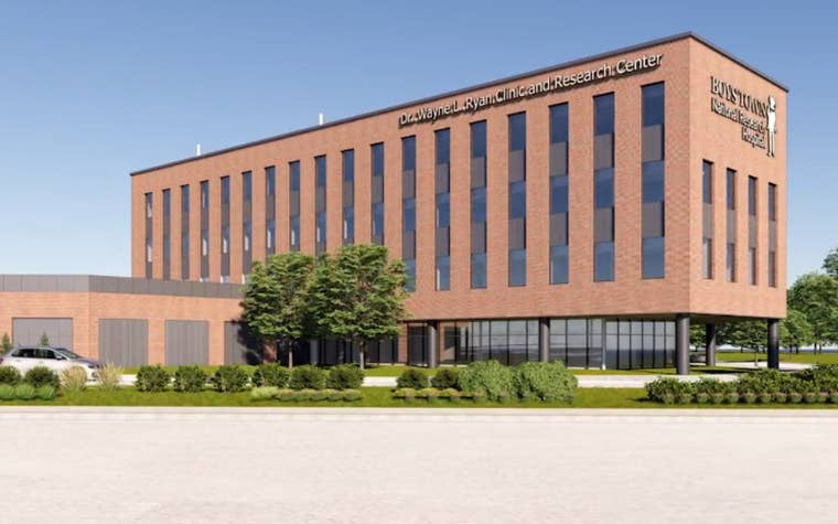 large light brown hospital building 