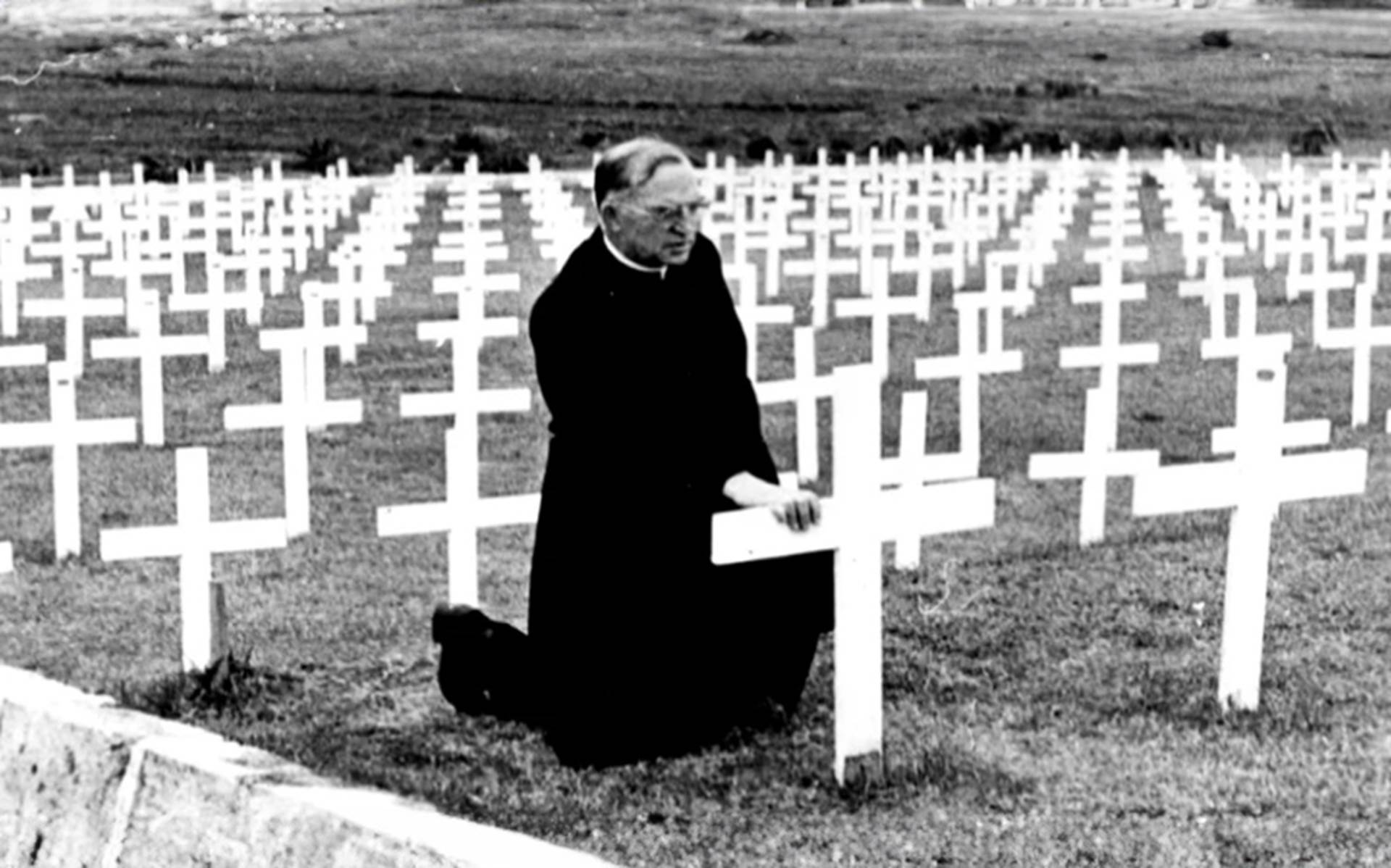 Father Flanagan in war cemetary