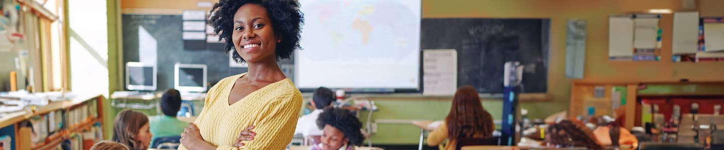 Teacher in front of class