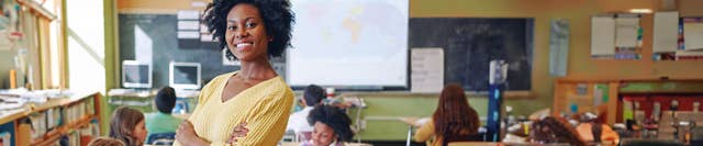 Teacher in front of class