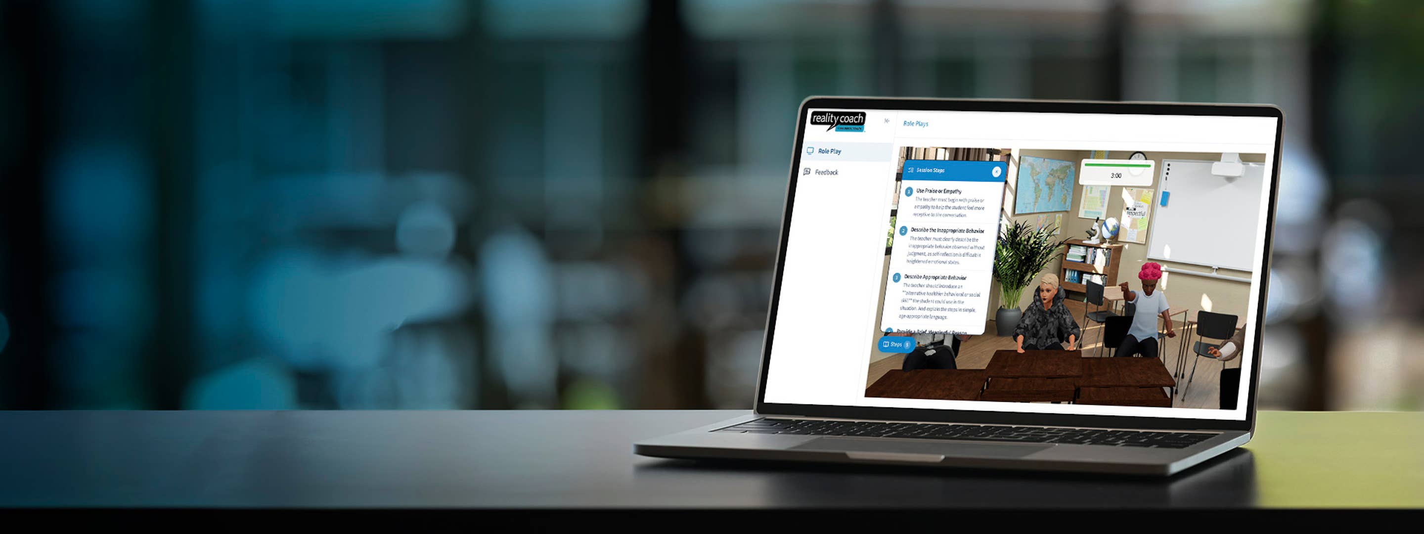 Laptop with reality coach on the screen