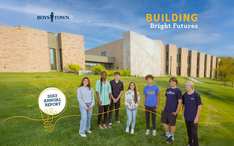 Students Outside of Boys Town School 