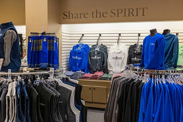 Gift shop clothing racks