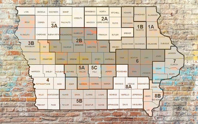 map of iowa district courts