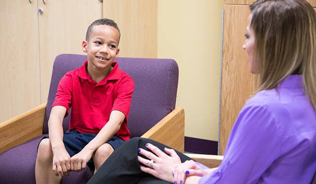Child being interviewed