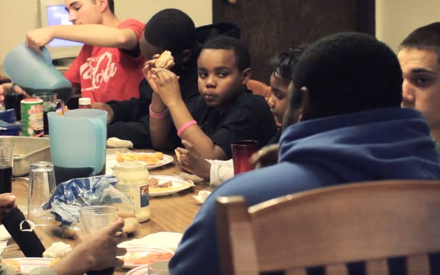 Family eating around the table
