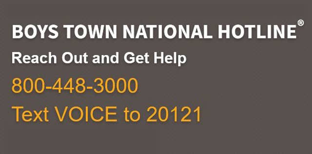Reach Out and Get Help  800-448-3000 Text VOICE to 20121