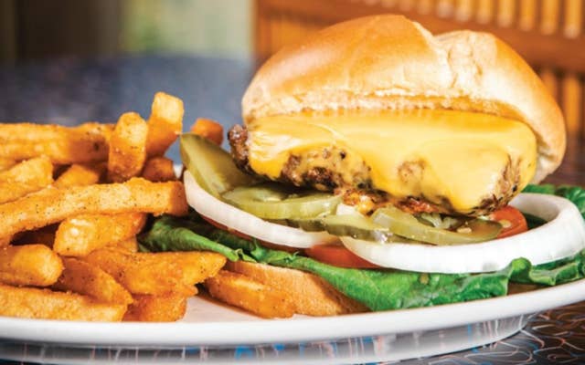 Hamurger and fries
