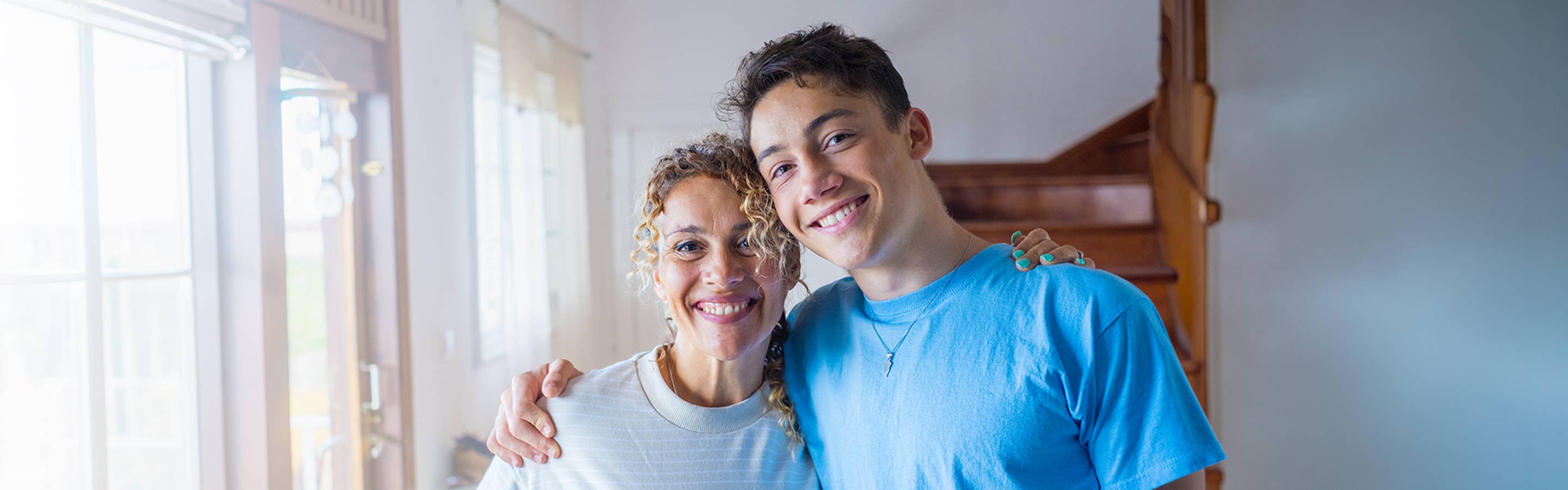 Foster mother and teen boy