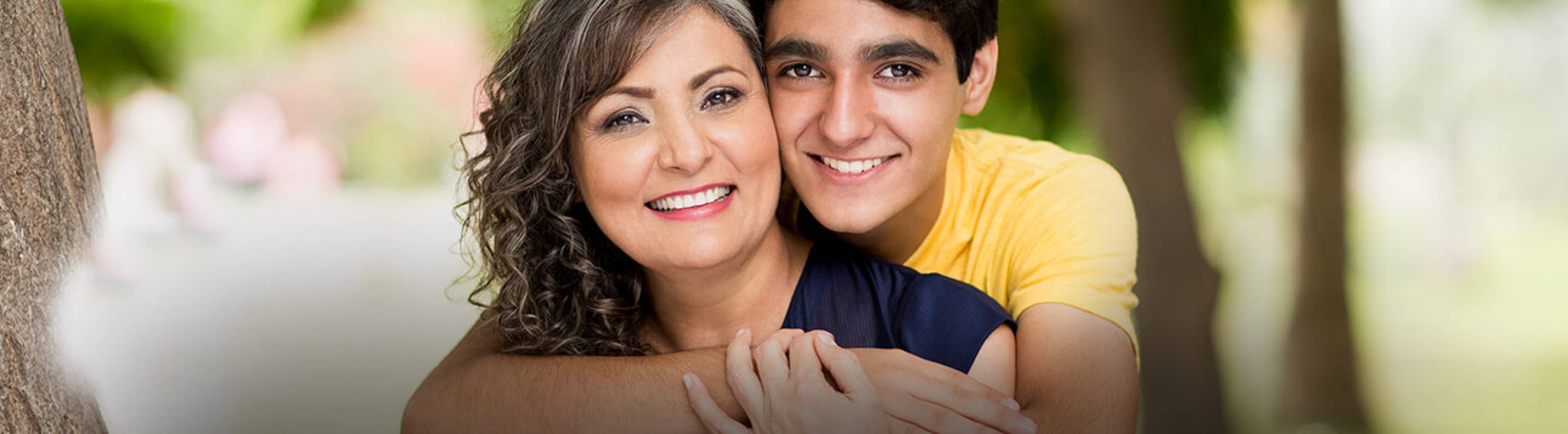Mother and teen son