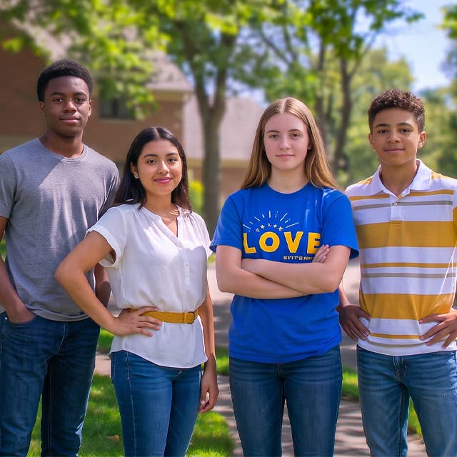 Diverse group of kids