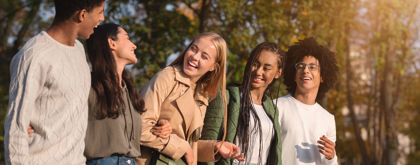 Group of Teenagers hanging out