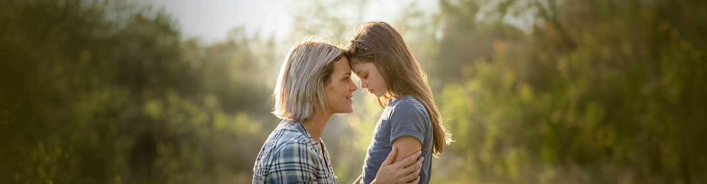 Mother and autistic daughter
