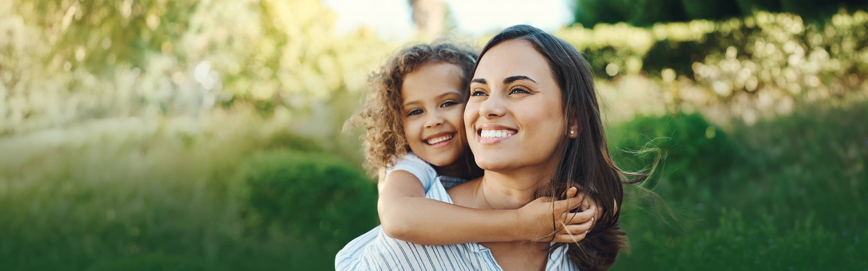 Mother and daughter enjoying summertime