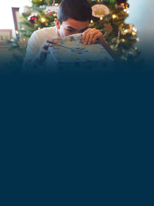 Child looking at present