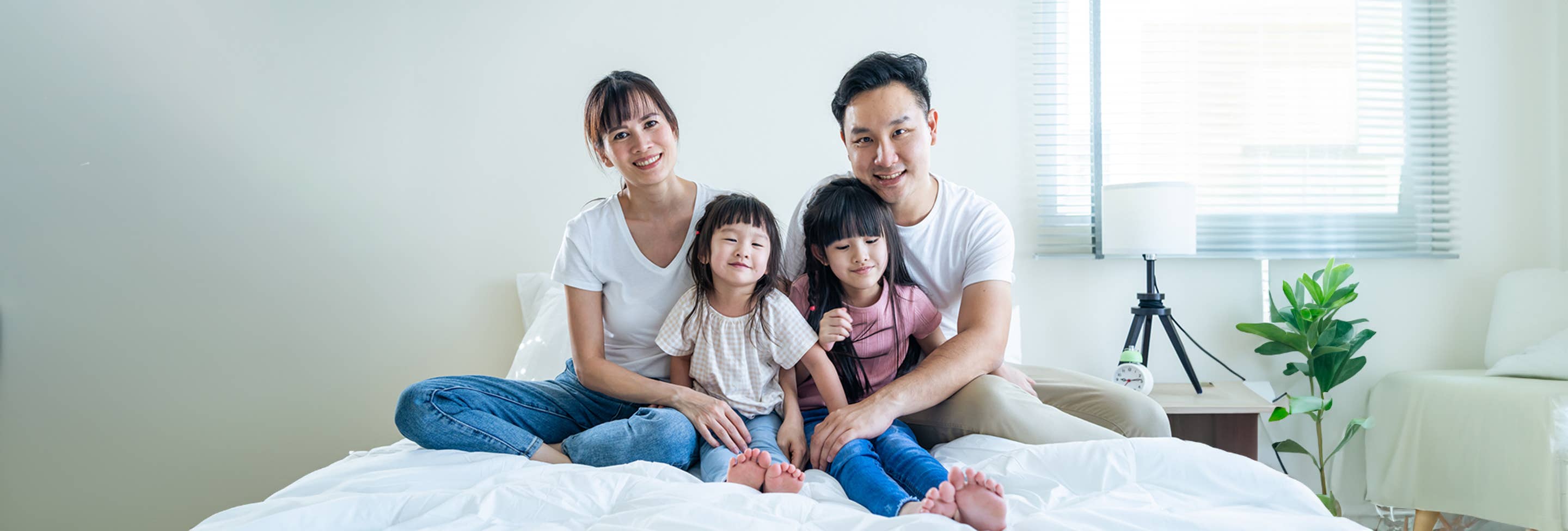 Mom and dad with their kids