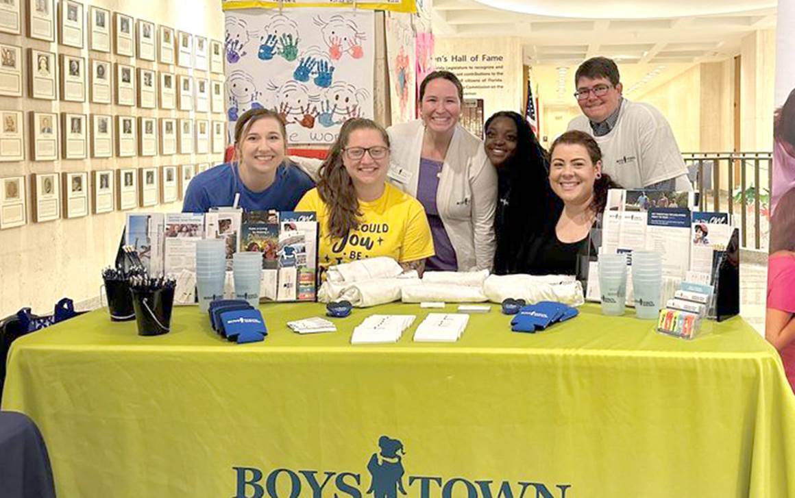 Career Fair booth with Boys Town Employees