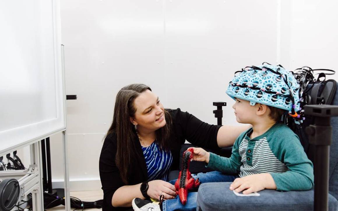 Young child taking advanced medical test