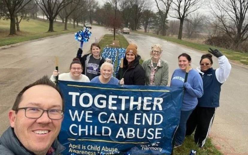 Boys Town Employees standing together to end child abuse