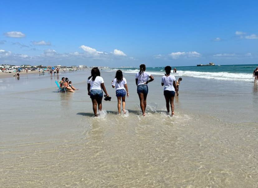 girls at beach